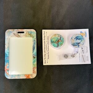 Sea Turtle Badge Holder Set one of the two pieces is new the other isn’t